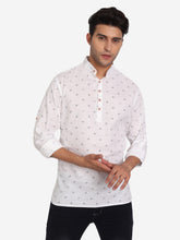 Men Pure Cotton Printed Short Kurta